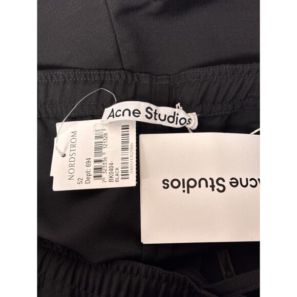 New Acne Studios Pants 52 / US XL Mens Black Wool Blend Loose Fit Suit Trouser - Picture 6 of 7